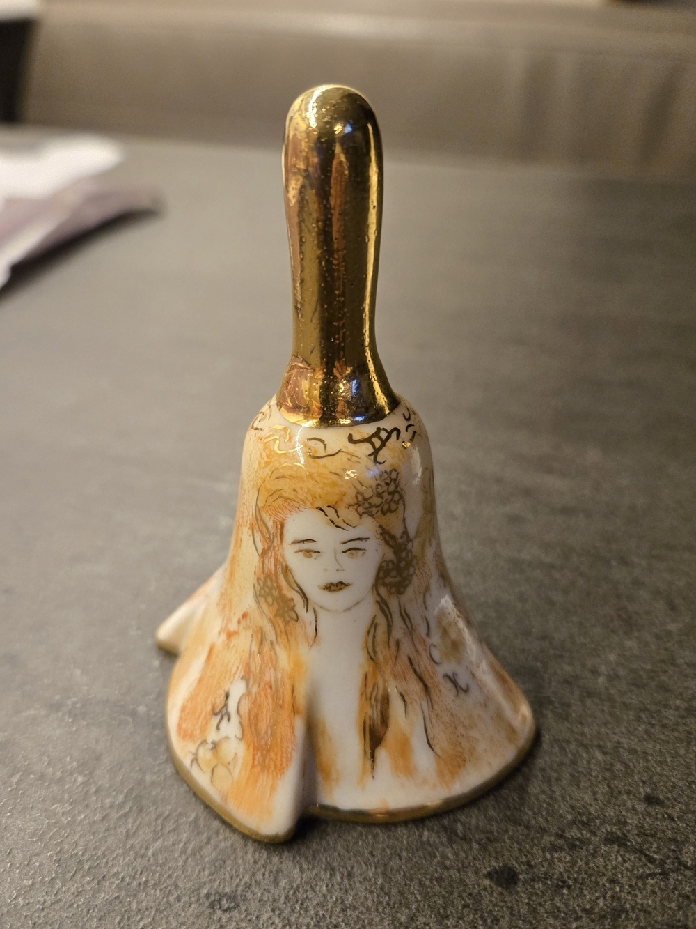 Porcelain Decorative Bell By Artist Alphonse Mucha  "NORMA" Vintage 1896